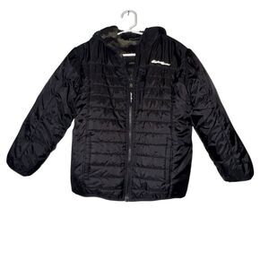 Kids Eddie Bauer Reversible Black & Camo Puffer Jacket